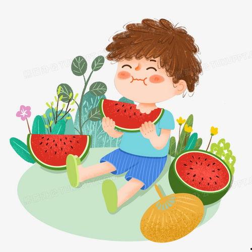 动漫吃瓜插画图片,趣味横生的视觉盛宴